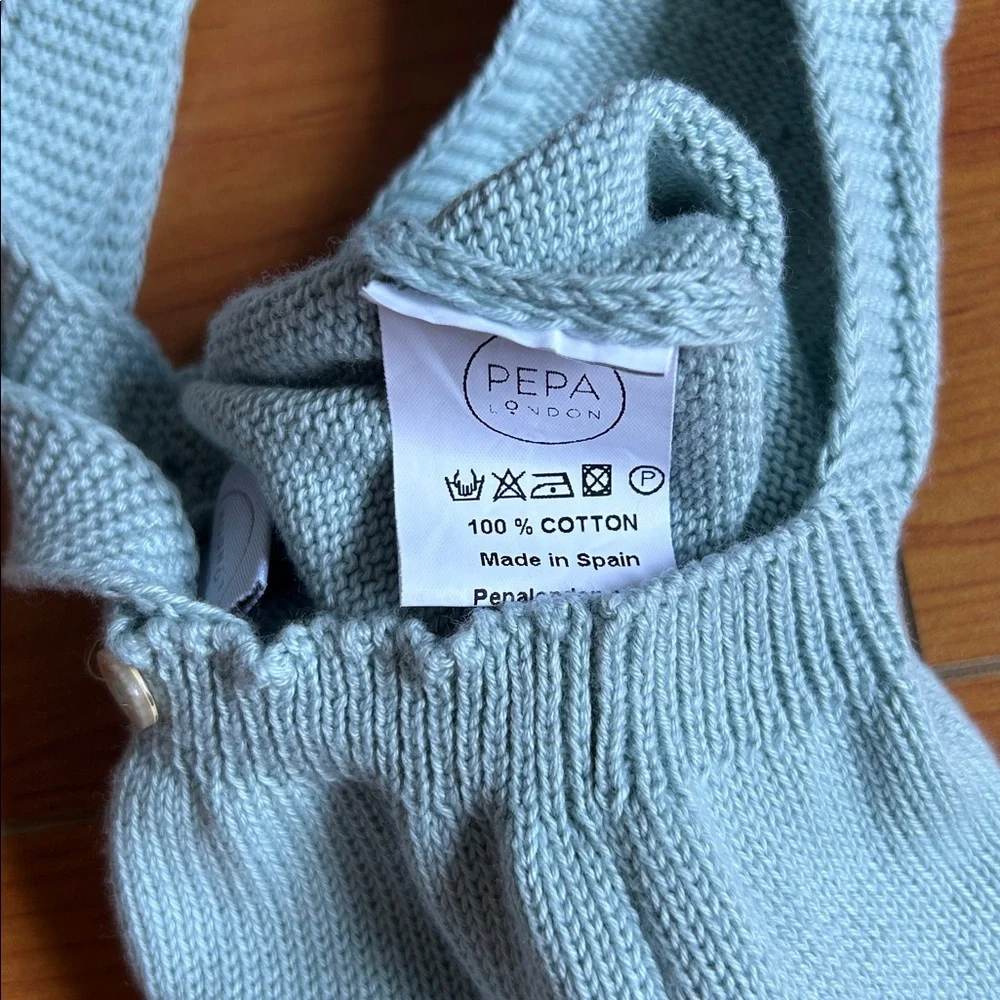 Pepa London Knot Romper & Blue Check Bloomers Newborn